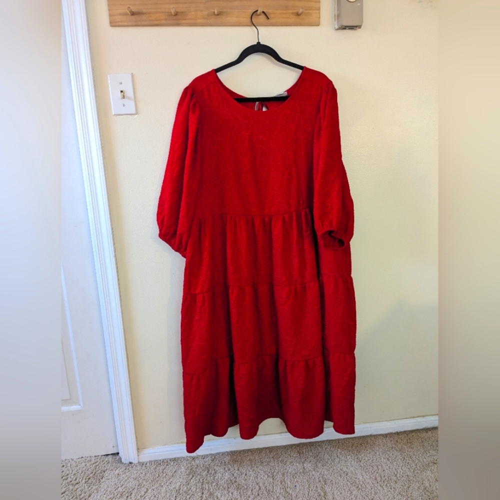 Ava & Viv Red Midi Dress, size 2X